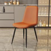 Стул клиента «Ронда» экокожа оранжевый на конусных ножках