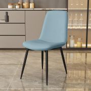 Стул клиента «Ронда» экокожа голубой на конусных ножках