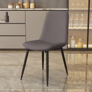 Стул клиента «Ронда» экокожа тёмно-серый на конусных ножках
