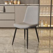 Стул клиента «Ронда» экокожа светло-серый на конусных ножках