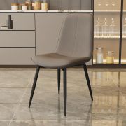 Стул клиента «Ронда» экокожа светло-коричневый на конусных ножках