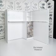 Ресепшен «Слойка Угловой» Белый Шелк + Рамбла