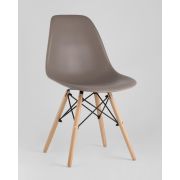 Стул «Eames» пластиковый тёмно-серый деревянные ножки