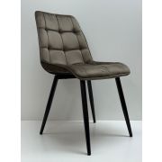 Стул кухонный «Stitch New в клетку» велюр тёмно-коричневый на конусных ножках