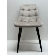 Стул кухонный «Stitch New в клетку» велюр светло-серый на конусных ножках