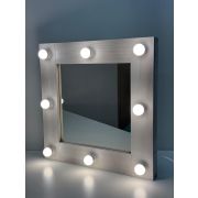 Зеркало гримёрное «Скат-600» Выбеленное дерево 600х600х60 (8 ламп)