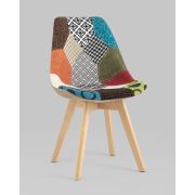 Стул кухонный «Eames Soft» ткань многоцветный на деревянных ножках