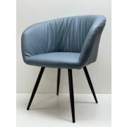 Стул кухонный «Венера» экокожа синий на чёрных конусных ножках