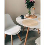 Стул кухонный «Eames Soft» экокожа белый на деревянных ножках