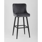 Стул барный «Bumbar» на металлических ножках велюр тёмно-серый