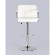Стул барный «Квадро - 2» экокожа белый на хромированном барном диске