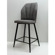 Стул барный «Ницца» экокожа серый на металлических ножках