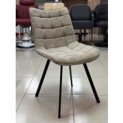 Стул клиента «Stitch клетка» рогожка бежевый на конусных ножках