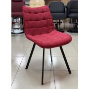 Стул клиента «Stitch клетка» рогожка красный на конусных ножках