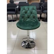 Стул барный «Arona» изумрудный велюр на хромированном диске