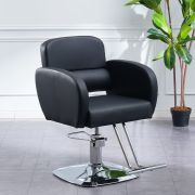 Кресло парикмахерское «Терра» чёрное, на барберском штоке
