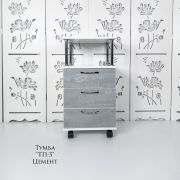 Тележка косметологическая «ТП-3» 750*400*400 белый глянец + цемент