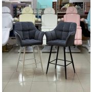 Стул барный «Сан-Луис» велюр коричневый на барных металических ножках