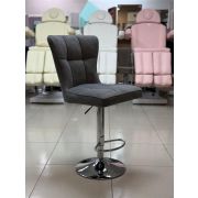 Стул «Peony-2» велюр тёмно-серый на хромированном барном диске