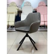 Стул «Макома Midi» велюр тёмно-серый на крутящихся ножках