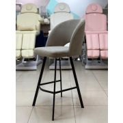 Стул барный «Дон» серый велюр на плоских металлических ножках