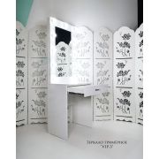 Зеркало гримёрное «VIP-3 Mini» 1800х600х450 Белый глянец (9 ламп)