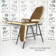 Кресло педикюрное «Optima» с регулировкой высоты Горчично-бежевое