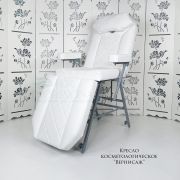 Кресло косметологическое «Вернисаж» белое с регулировкой высоты