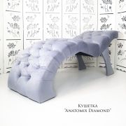 Кушетка косметологическая «Anatomix Diamond» серо-белый флок со стразами