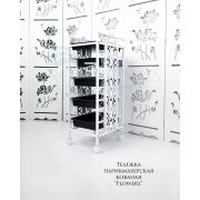 Тележка парикмахерская кованая «Flowers» 880х380х310 Белая
