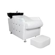 Мойка парикмахерская лежачая «Cheops» белая со стразами