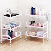 Тележка стеклянная «Glass» стекло Розовая