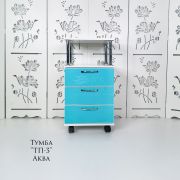 Тележка косметологическая «ТП-3» 750*400*400 белый глянец + аква
