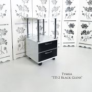 Тележка косметологическая «ТП-2» 750*400*400 Белый глянец + Черный глянец