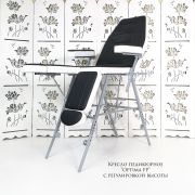 Кресло педикюрное «Optima» с регулировкой высоты Чёрно-белое с регулировкой