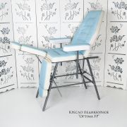 Кресло педикюрное «Optima» с регулировкой высоты Голубо-белое