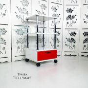 Тележка косметологическая «ТП-1» 750*400*400 белый глянец + чили