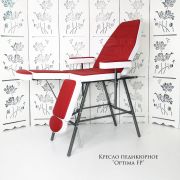 Кресло педикюрное «Optima» с регулировкой высоты Красно-белое