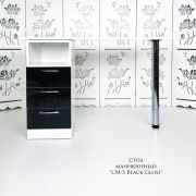 Стол «СМ-3» 750*1100*550 белый глянец+чёрный глянец