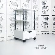 Тележка косметологическая «ТП-1» 750*400*400 с криволинейным ящиком белый шелк