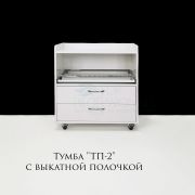 Тележка косметологическая «ТП-2» с выдвижной полкой 700*400*730 Белый глянец