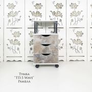 Тележка косметологическая «ТП-3» с криволинейными ящиками 750*400*400 белый шелк+рамбла