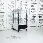 Тележка косметологическая «ТП-1» 750*400*400 белый шелк + чёрный глянец
