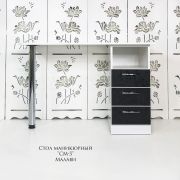 Стол «СМ-3» 750*1100*550 белый шелк+малави