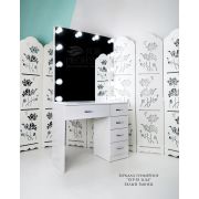 Зеркало гримёрное «VIP-54 Luxe» 1000*1800*450 Белый глянец  (13 ламп)