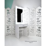 Зеркало гримёрное «VIP-3 Mini» Люкс 1750х600х450 Белый глянец (11 ламп)