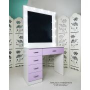 Зеркало гримёрное «VIP-55» Белый шёлк + Ирис (13 ламп)