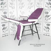 Кресло педикюрное «Optima» с регулировкой высоты Сиренево-белое