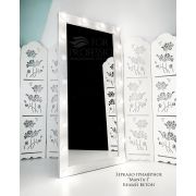 Зеркало гримёрное «Манта-1» 1950х950х60 Белый Бетон (18 ламп)