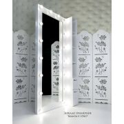 Зеркало гримёрное «Манта-23 UNO» Белый шелк (16 ламп)